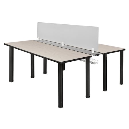 Kee Desking Kee Benching Systems, Black, Maple, Wood, Metal MBSPD6024PLBPBK